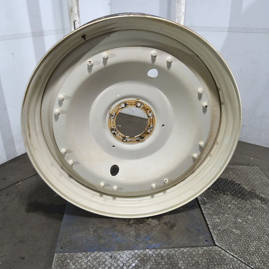 12"W x 50"D, Ford / New Holland White 16-Hole Stub Disc (groups of 2 bolts) , 1.75" Offset 50X12 stub disc wheels 8 hole with centers