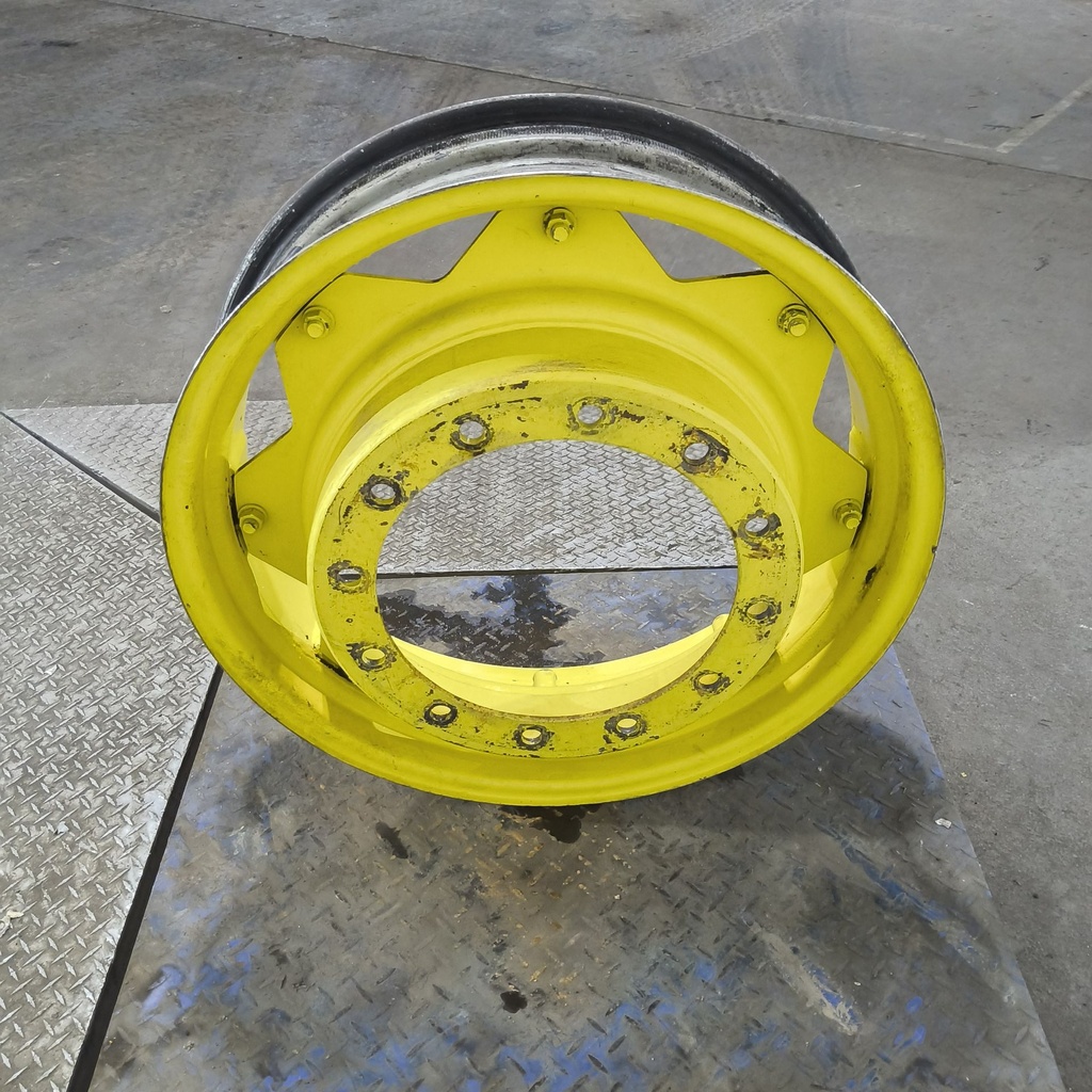 8.5"W x 30"D, John Deere Yellow 8-Hole Rim with Clamp/Loop Style