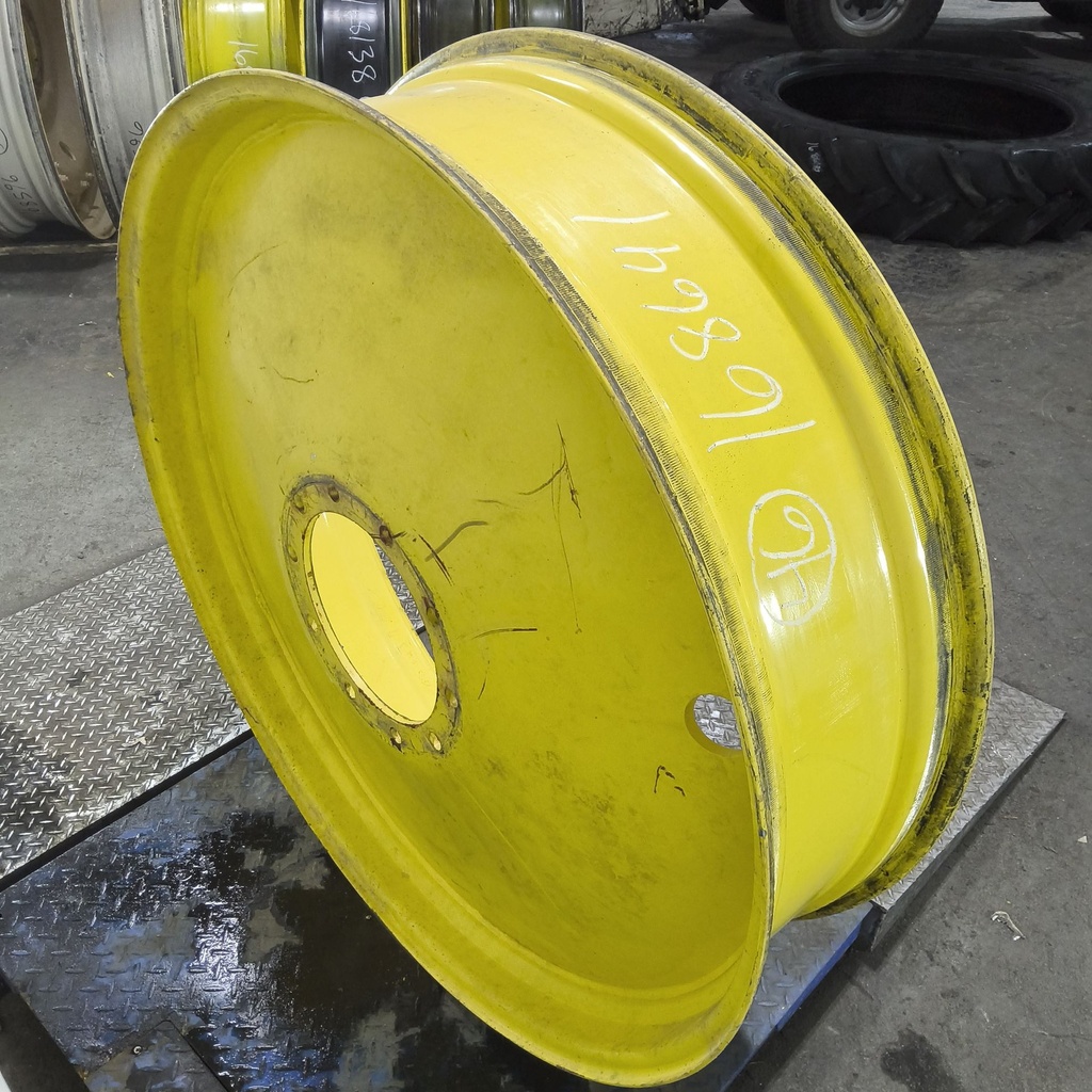 12"W x 46"D, John Deere Yellow 10-Hole Formed Plate , -6.62" Offset