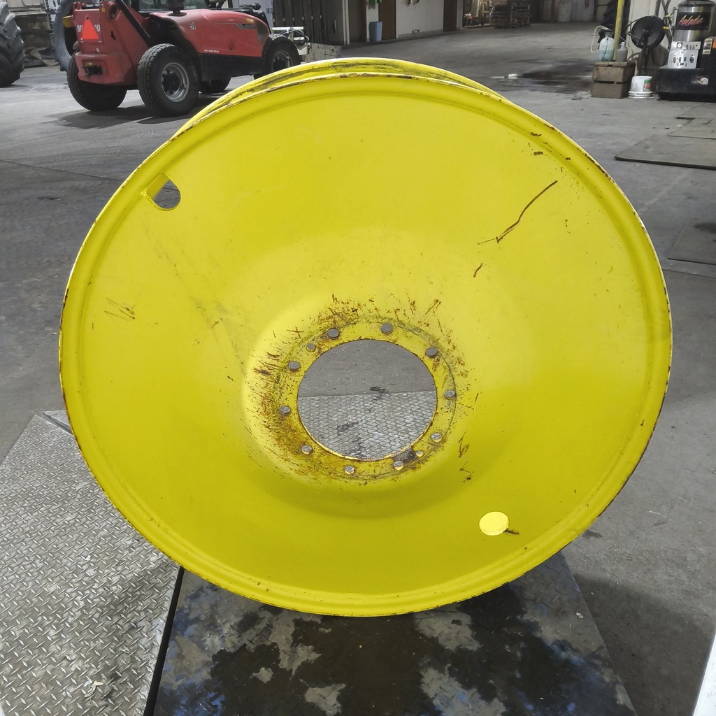 12"W x 46"D, John Deere Yellow 10-Hole Formed Plate , -8.12" Offset