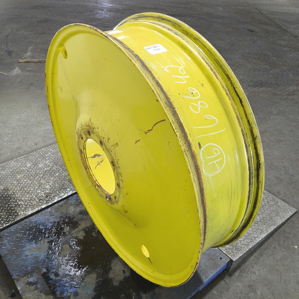 12"W x 46"D, John Deere Yellow 10-Hole Formed Plate , -8.12" Offset