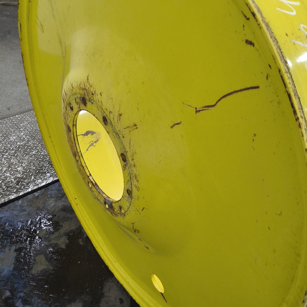 12"W x 46"D, John Deere Yellow 10-Hole Formed Plate , -8.12" Offset