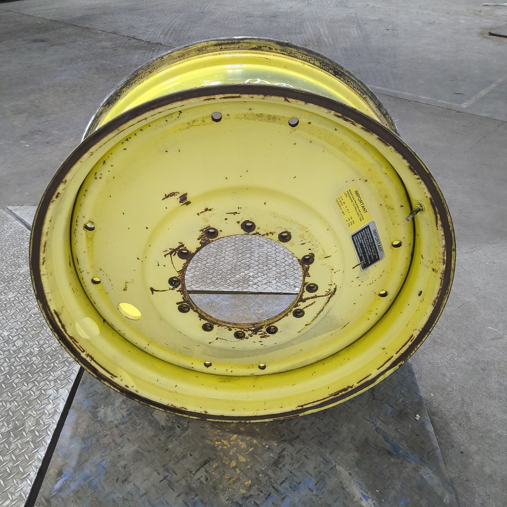 13"W x 34"D, John Deere Yellow 12-Hole Formed Plate , 5" Offset