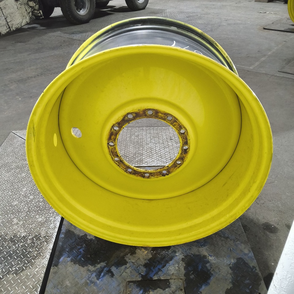 18"W x 38"D, John Deere Yellow 12-Hole Formed Plate Sprayer , -3.38" Offset