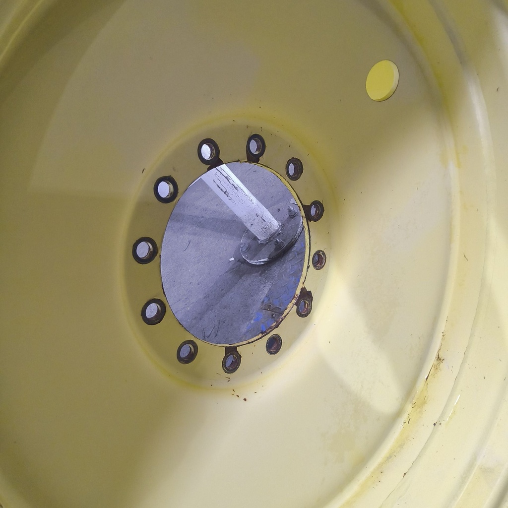 18"W x 38"D, John Deere Yellow 12-Hole Formed Plate Sprayer , -3.38" Offset