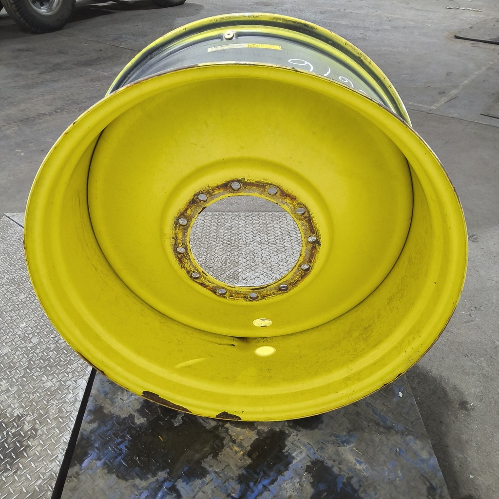 18"W x 38"D, John Deere Yellow 12-Hole Formed Plate Sprayer , -3.38" Offset