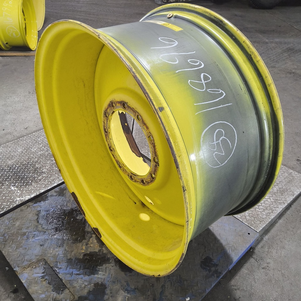 18"W x 38"D, John Deere Yellow 12-Hole Formed Plate Sprayer , -3.38" Offset