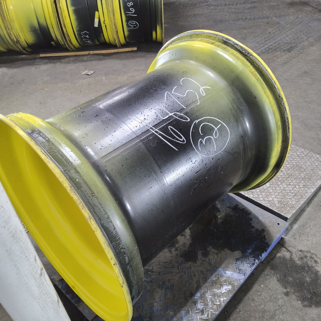 36"W x 32"D, John Deere Yellow 12-Hole Formed Plate , -9.62" Offset