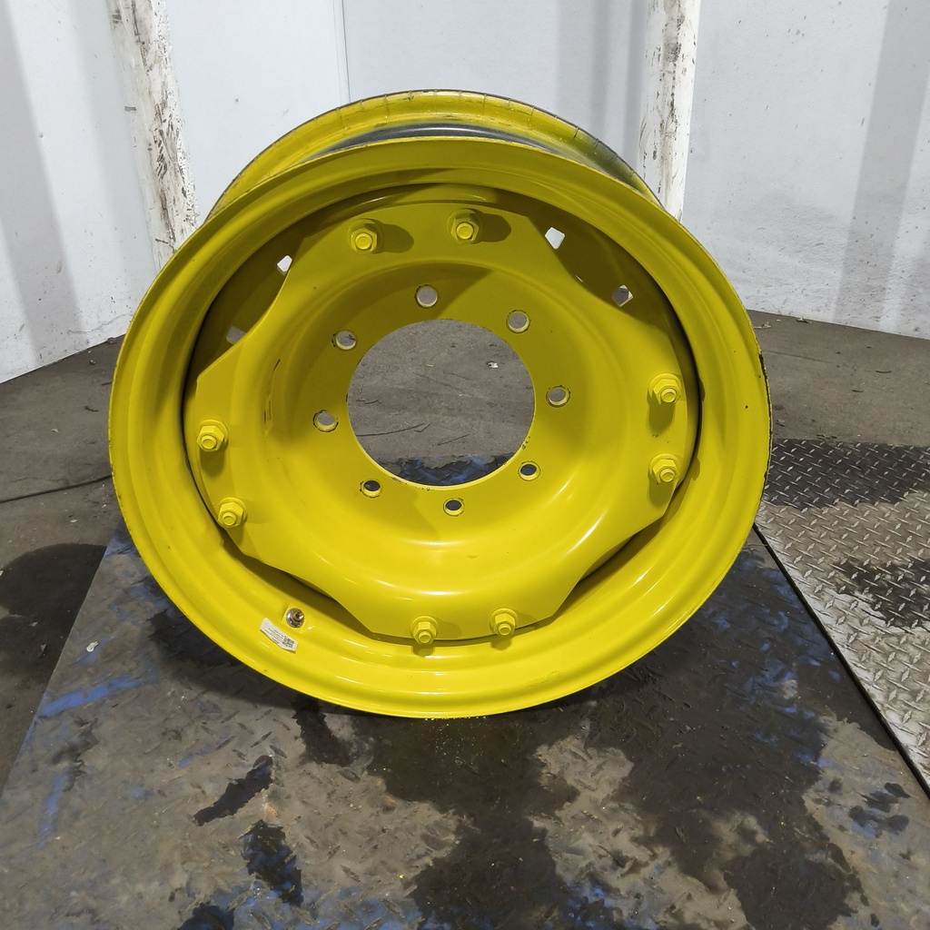 10"W x 24"D, John Deere Yellow 8-Hole Waffle Wheel (Groups of 2 Bolts)