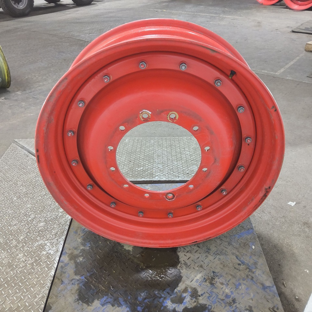 13"W x 38"D, Fendt/Agco Red 16-Hole Stub Disc , 1.88" Offset