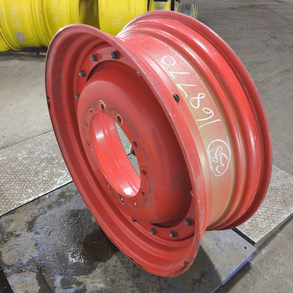 13"W x 38"D, Fendt/Agco Red 16-Hole Stub Disc , 1.88" Offset