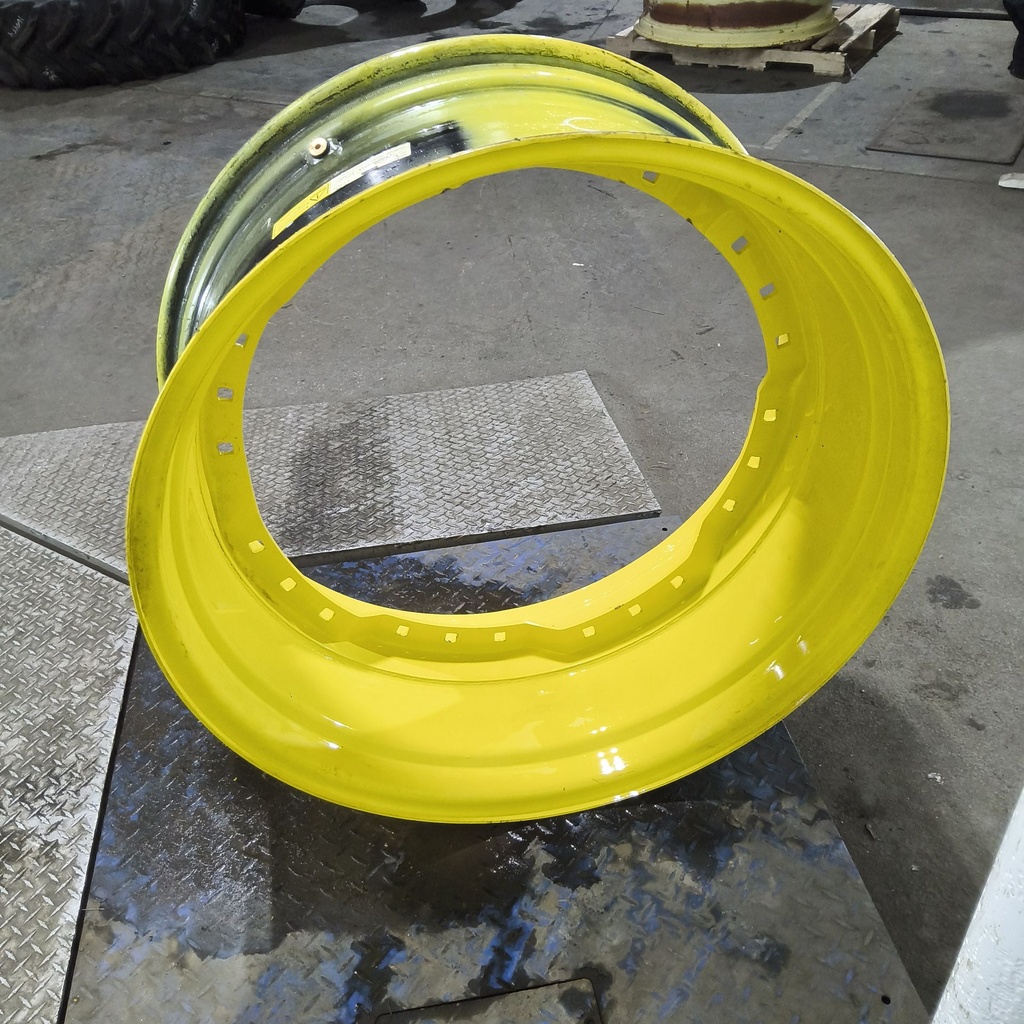 15"W x 34"D, John Deere Yellow 12-Hole Waffle Wheel (Groups of 3 bolts)