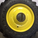 620/70R42 Goodyear Farm DT812 Optitrac R-1W on John Deere Yellow 10-Hole Formed Plate W/Weight Holes 75%