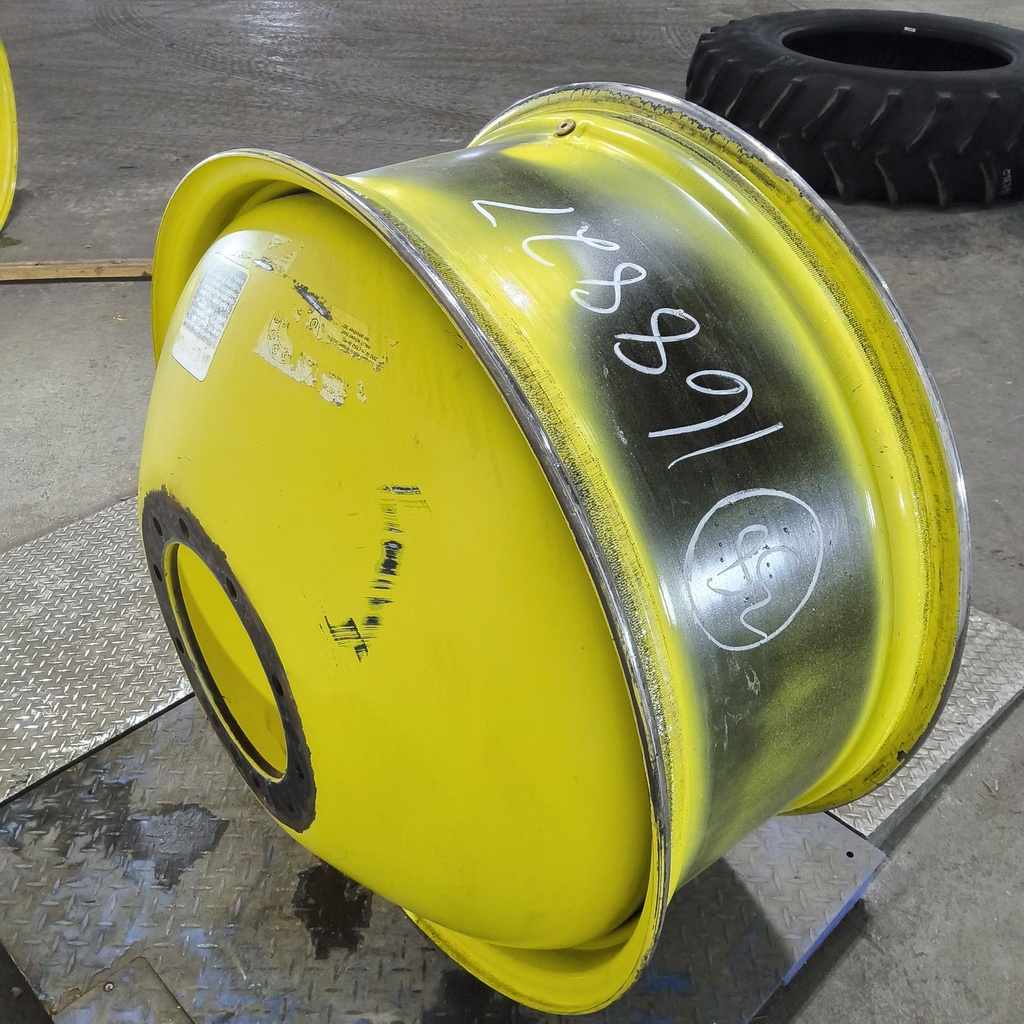 16"W x 38"D, John Deere Yellow 10-Hole Dolly Dual , -15" Offset