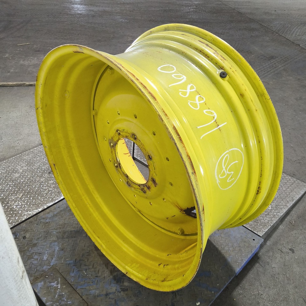 18"W x 38"D, John Deere Yellow 8-Hole Stub Disc , 1.75" Offset