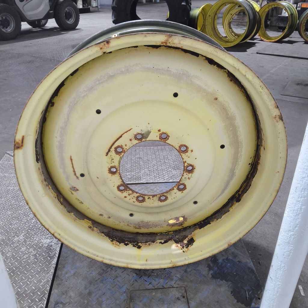 16"W x 42"D, John Deere Yellow 10-Hole Formed Plate , -6.88" Offset