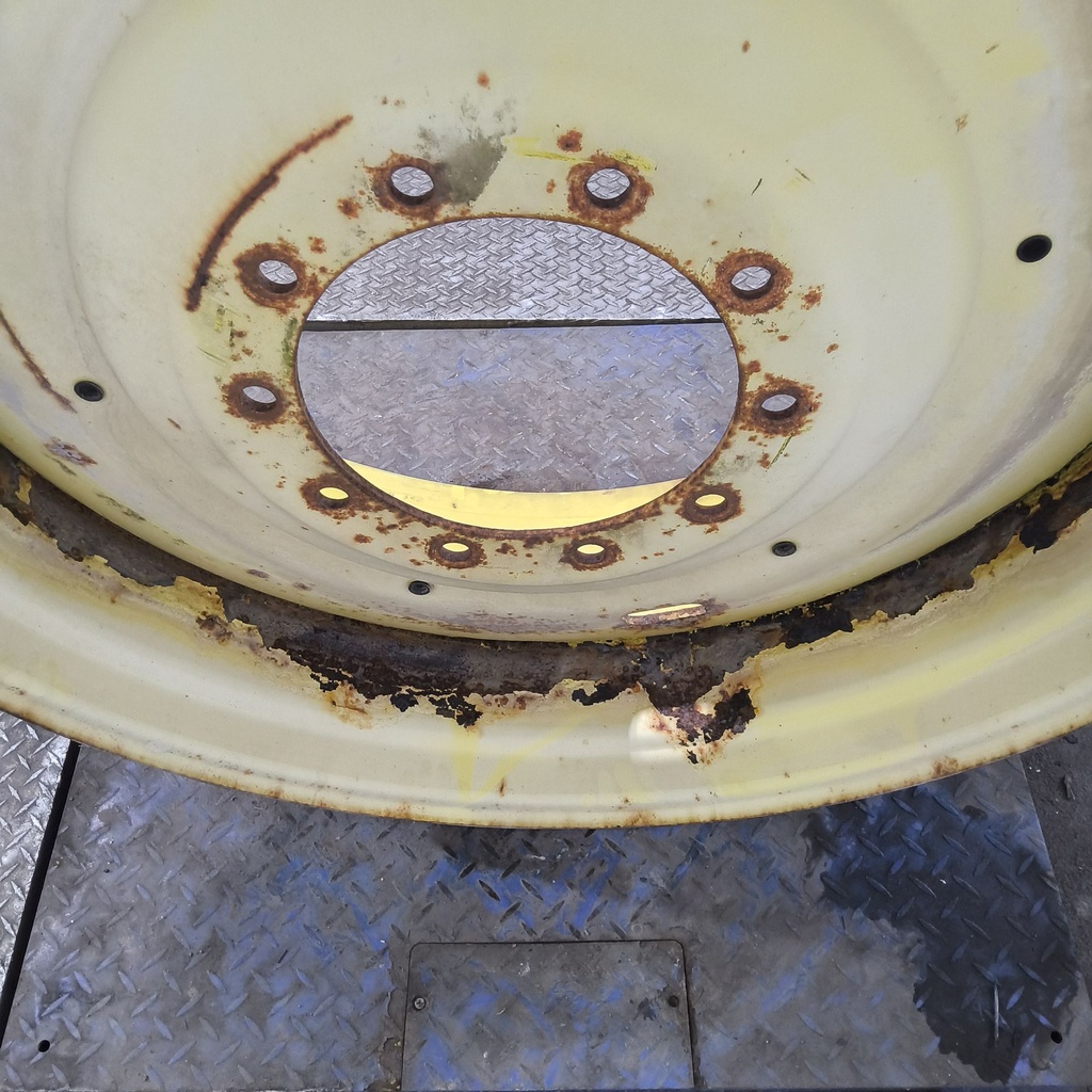 16"W x 42"D, John Deere Yellow 10-Hole Formed Plate , -6.88" Offset