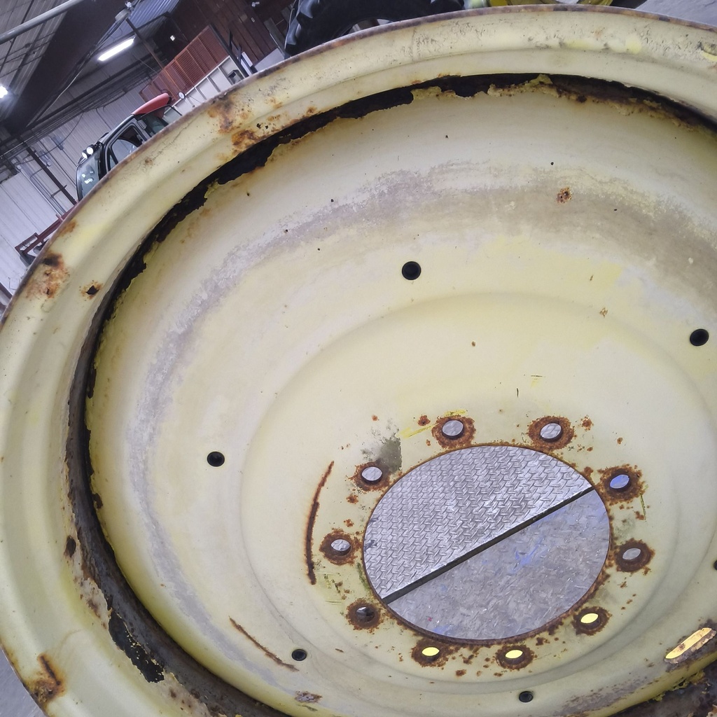 16"W x 42"D, John Deere Yellow 10-Hole Formed Plate , -6.88" Offset