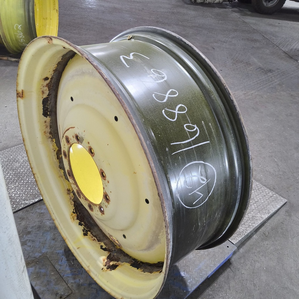 16"W x 42"D, John Deere Yellow 10-Hole Formed Plate , -6.88" Offset