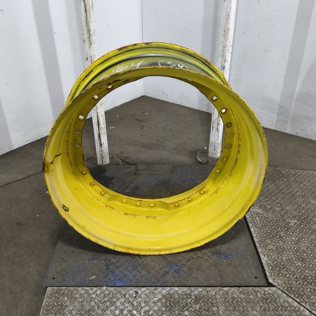 15"W x 34"D, John Deere Yellow 12-Hole Waffle Wheel (Groups of 3 bolts)