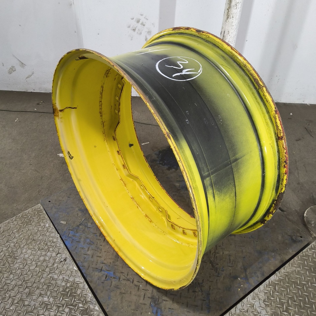 15"W x 34"D, John Deere Yellow 12-Hole Waffle Wheel (Groups of 3 bolts)