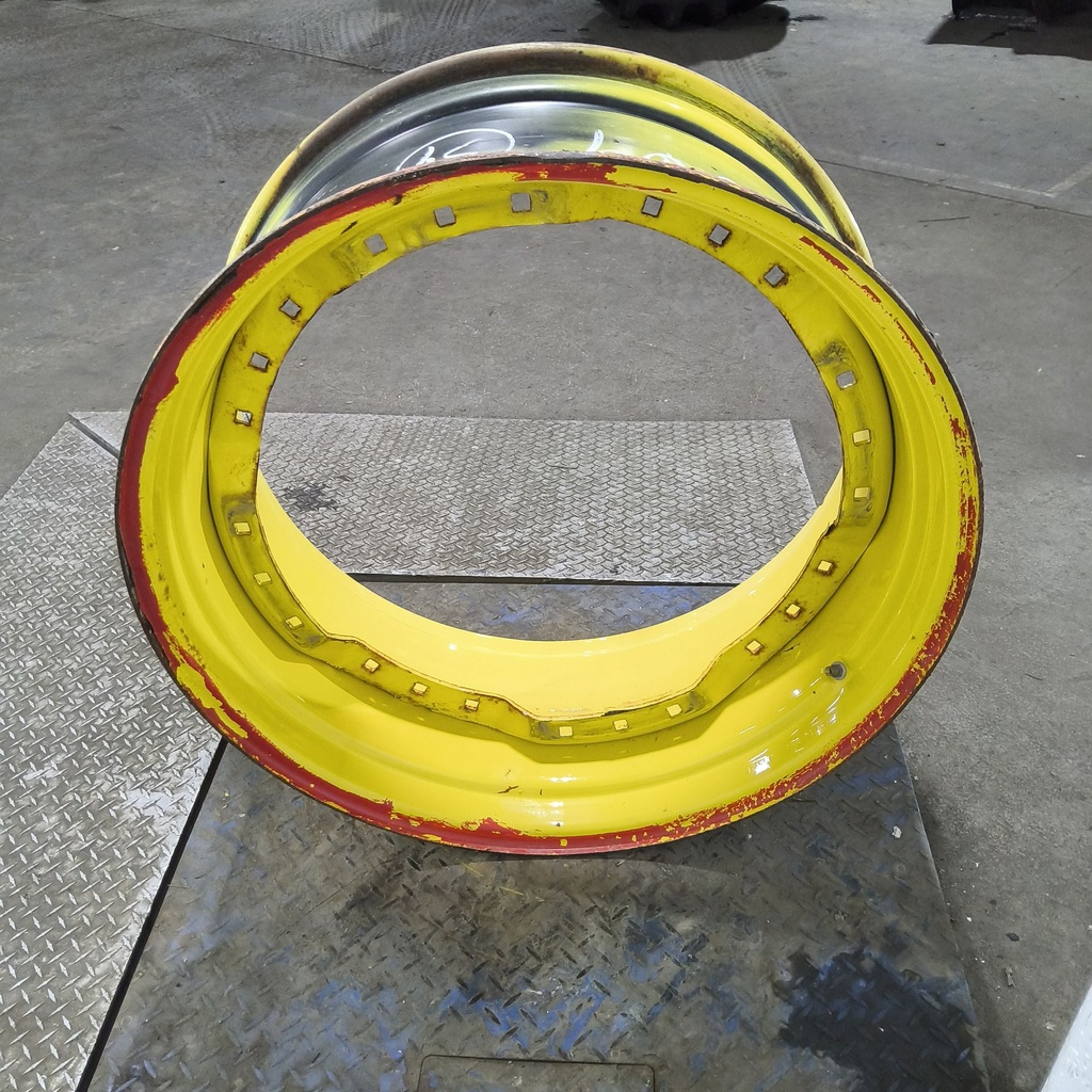 15"W x 34"D, John Deere Yellow 12-Hole Waffle Wheel (Groups of 3 bolts)