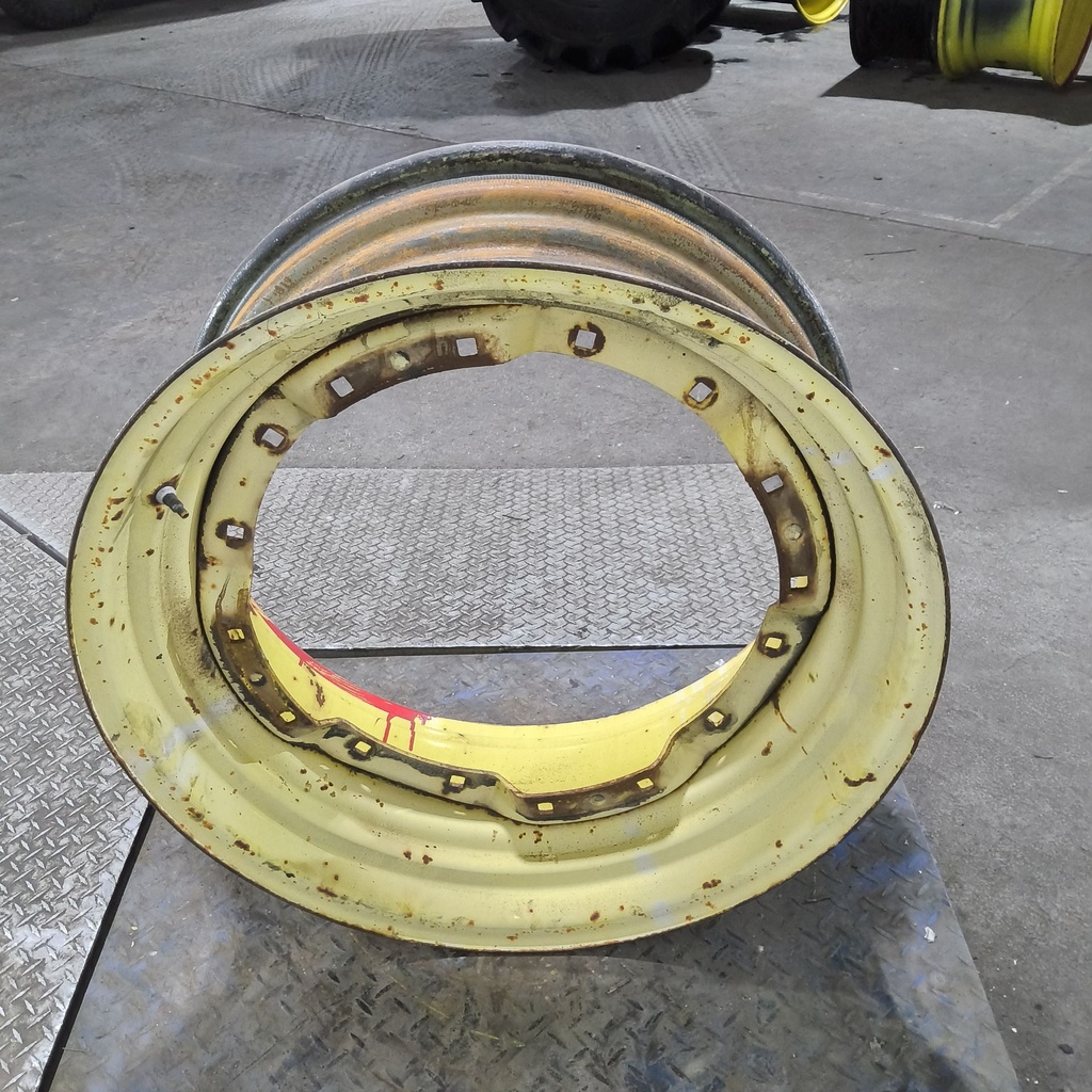 13"W x 30"D, John Deere Yellow 8-Hole Waffle Wheel (Groups of 2 Bolts)