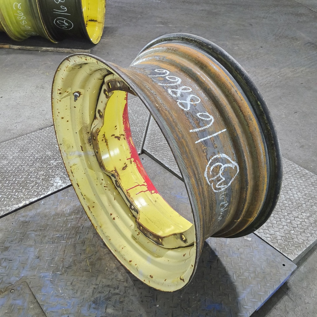 13"W x 30"D, John Deere Yellow 8-Hole Waffle Wheel (Groups of 2 Bolts)