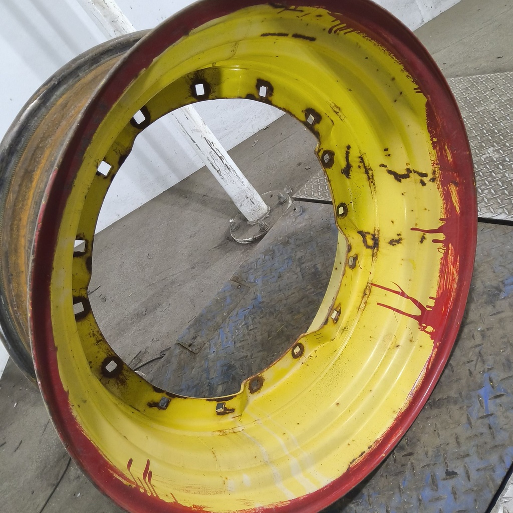 13"W x 30"D, John Deere Yellow 8-Hole Waffle Wheel (Groups of 2 Bolts)