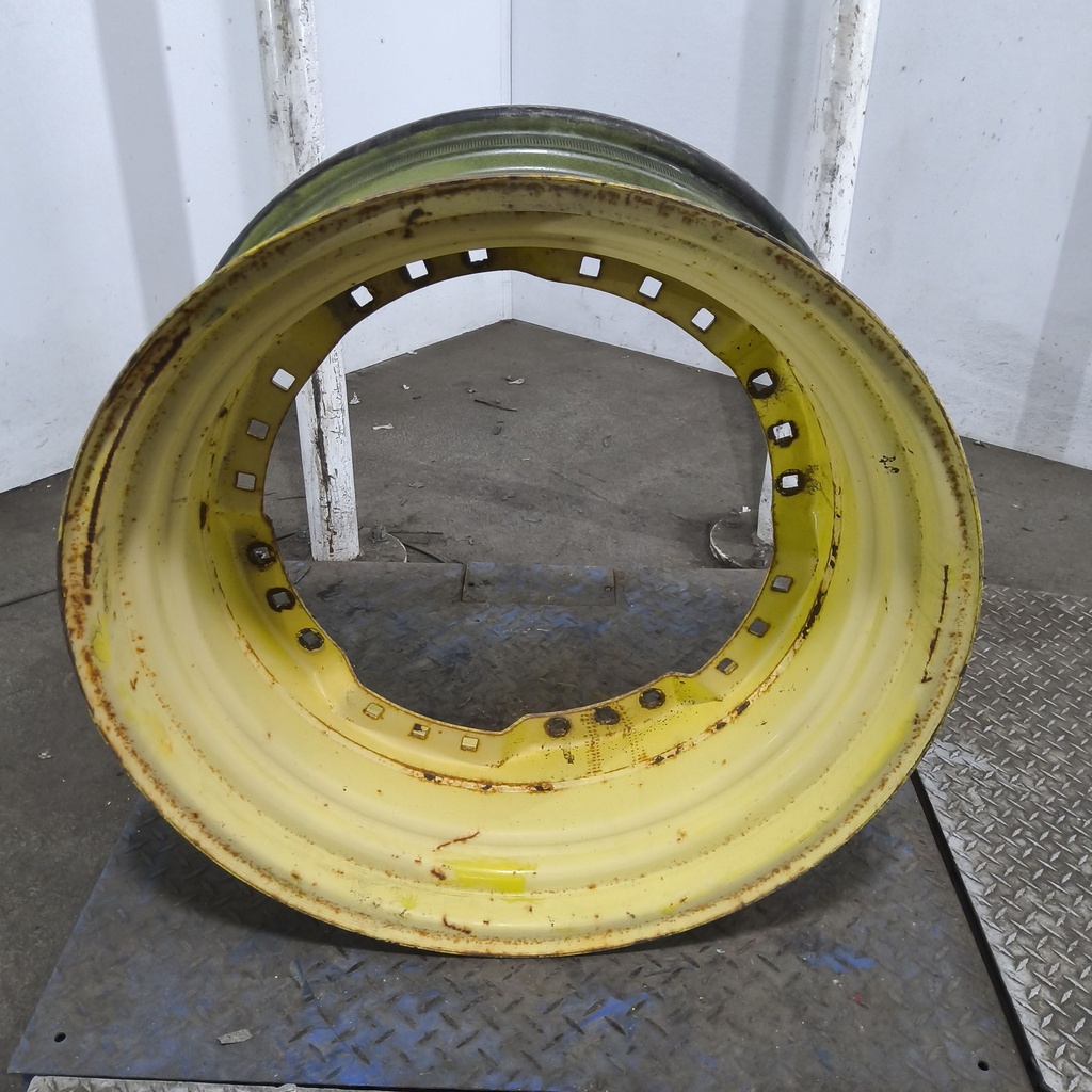 13"W x 30"D, John Deere Yellow 12-Hole Waffle Wheel (Groups of 3 bolts)