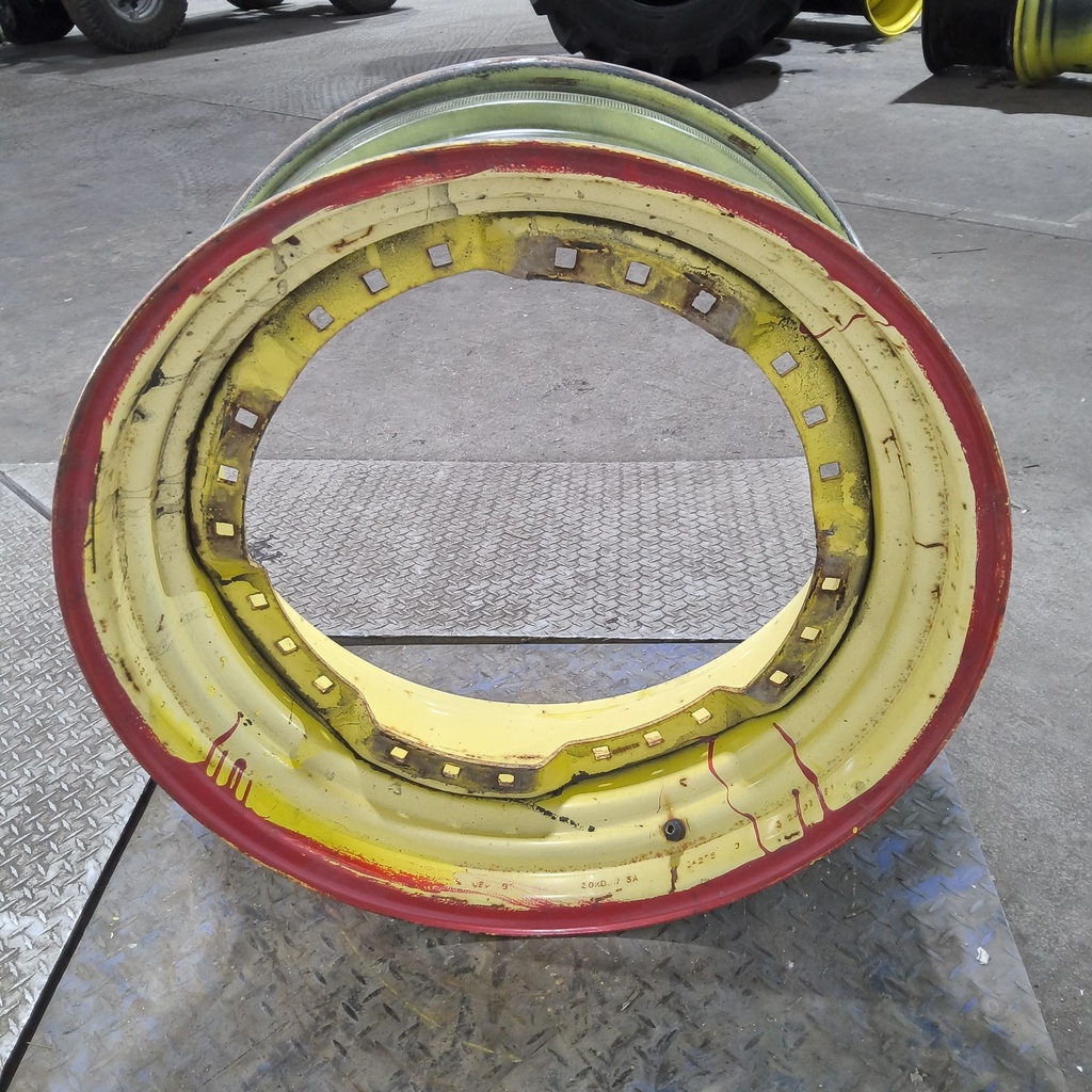 13"W x 30"D, John Deere Yellow 12-Hole Waffle Wheel (Groups of 3 bolts)