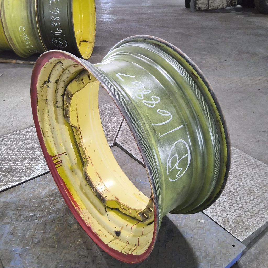 13"W x 30"D, John Deere Yellow 12-Hole Waffle Wheel (Groups of 3 bolts)