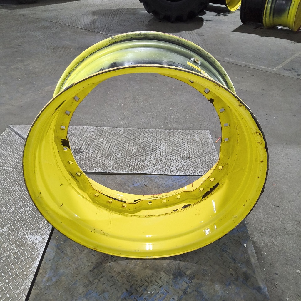15"W x 34"D, John Deere Yellow 12-Hole Waffle Wheel (Groups of 3 bolts)