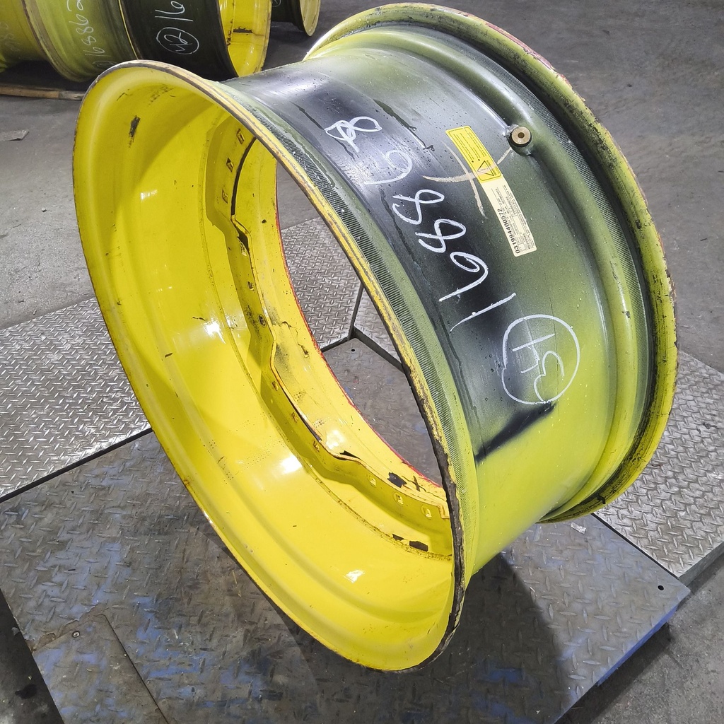 15"W x 34"D, John Deere Yellow 12-Hole Waffle Wheel (Groups of 3 bolts)