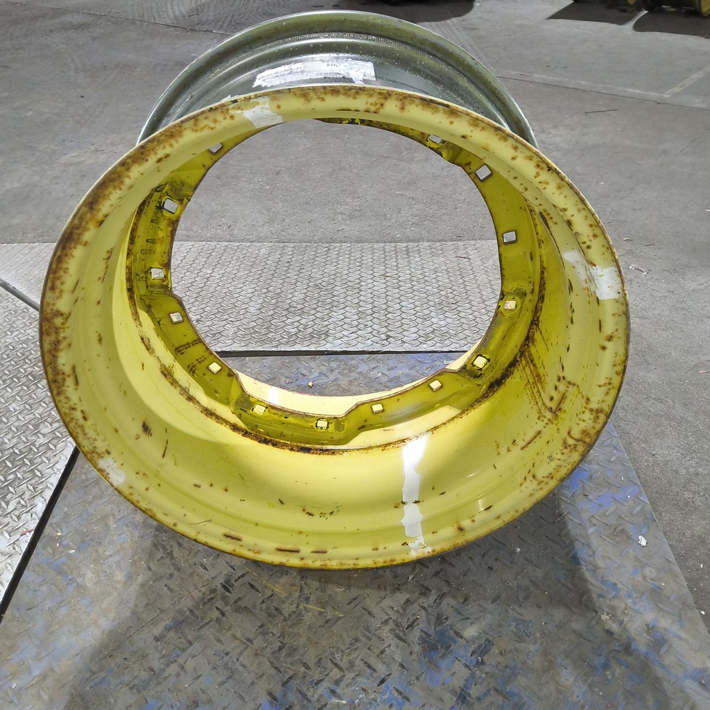 15"W x 26"D, John Deere Yellow 8-Hole Waffle Wheel (Groups of 2 Bolts)