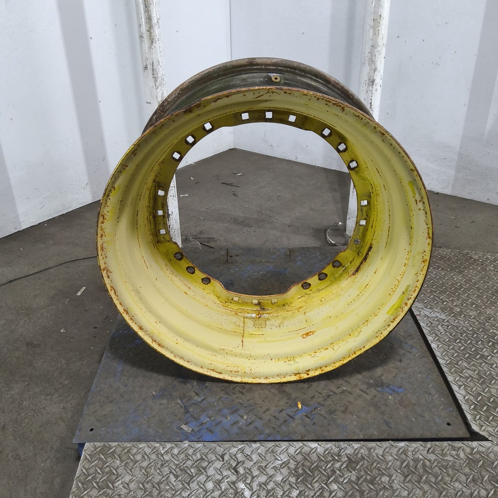 15"W x 30"D, John Deere Yellow 12-Hole Waffle Wheel (Groups of 3 bolts)