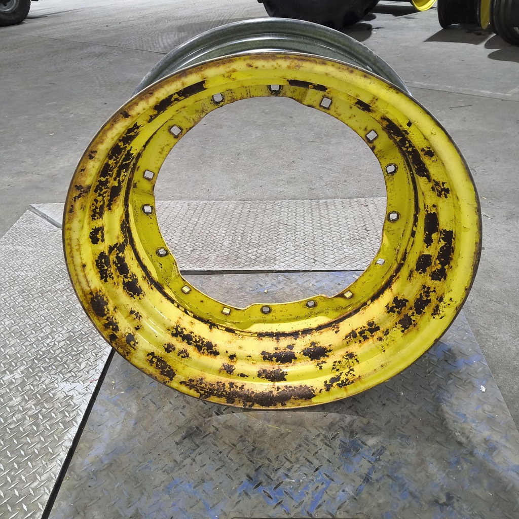13"W x 30"D, John Deere Yellow 12-Hole Waffle Wheel (Groups of 2 Bolts)