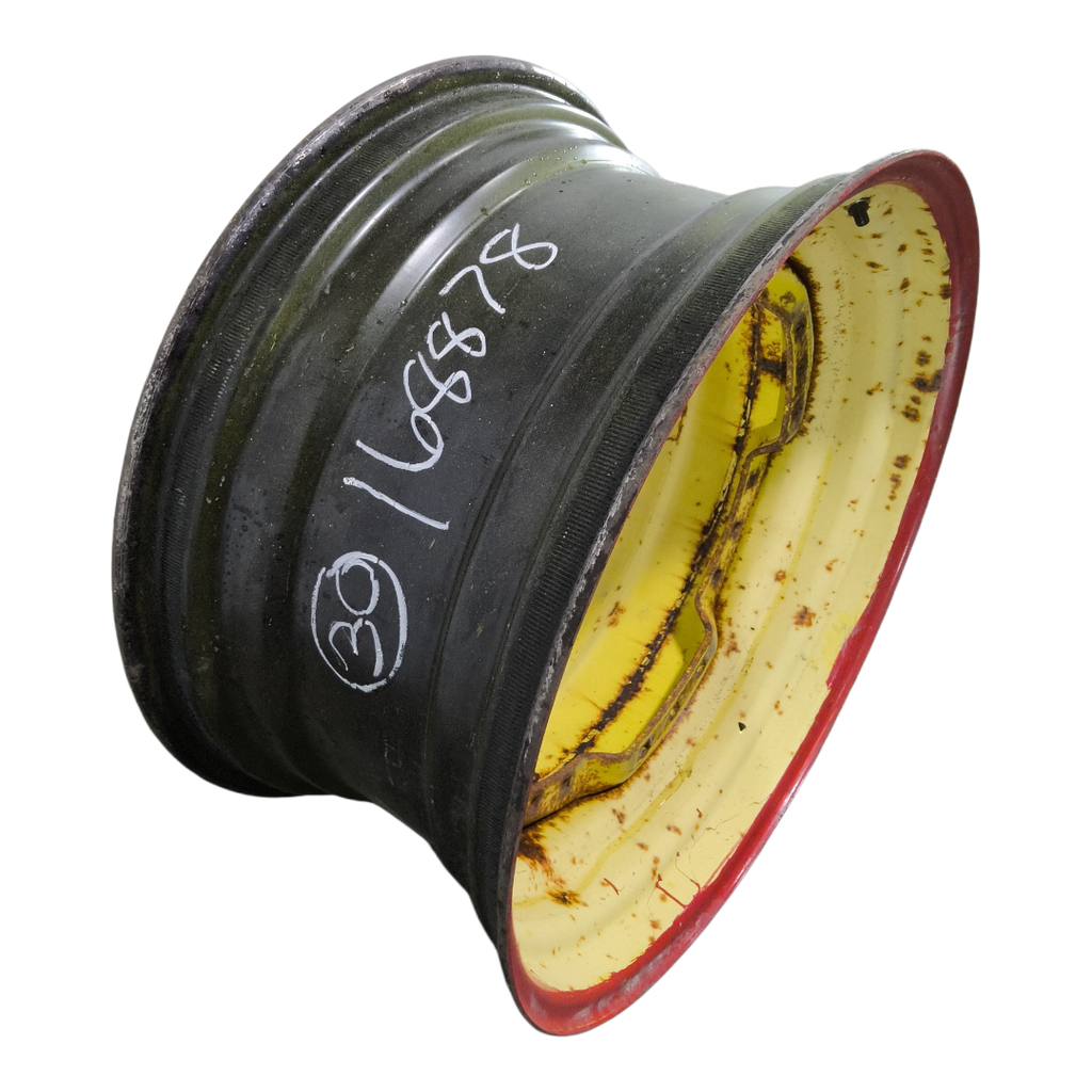 15"W x 30"D, John Deere Yellow 12-Hole Waffle Wheel (Groups of 3 bolts)