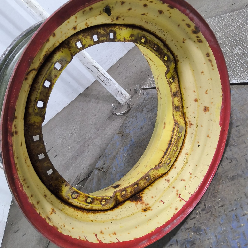 15"W x 30"D, John Deere Yellow 12-Hole Waffle Wheel (Groups of 3 bolts)