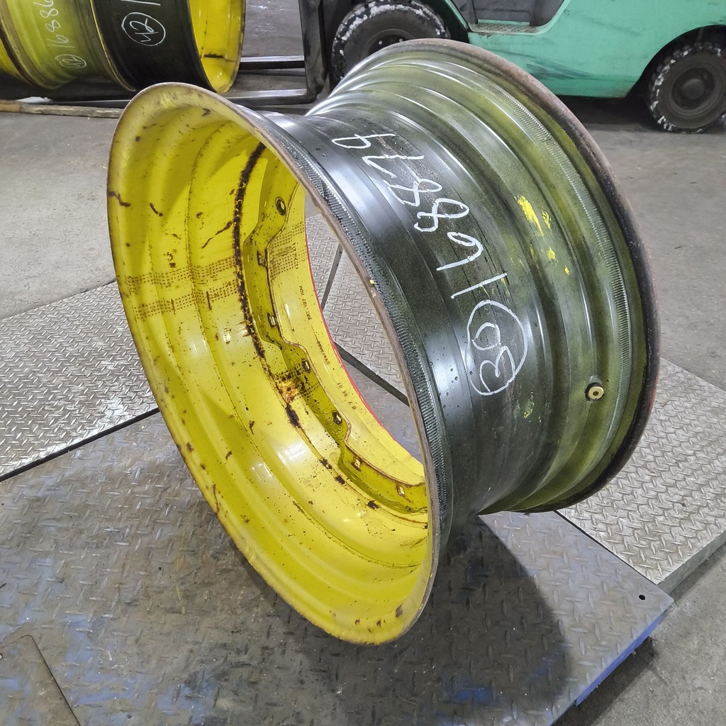 15"W x 30"D, John Deere Yellow 12-Hole Waffle Wheel (Groups of 2 Bolts)