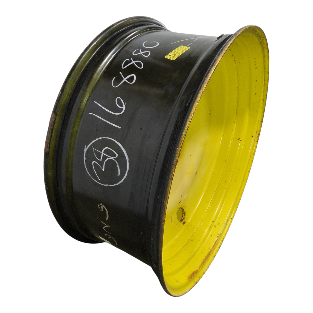 16"W x 38"D, John Deere Yellow 10-Hole Formed Plate , -3.56" Offset