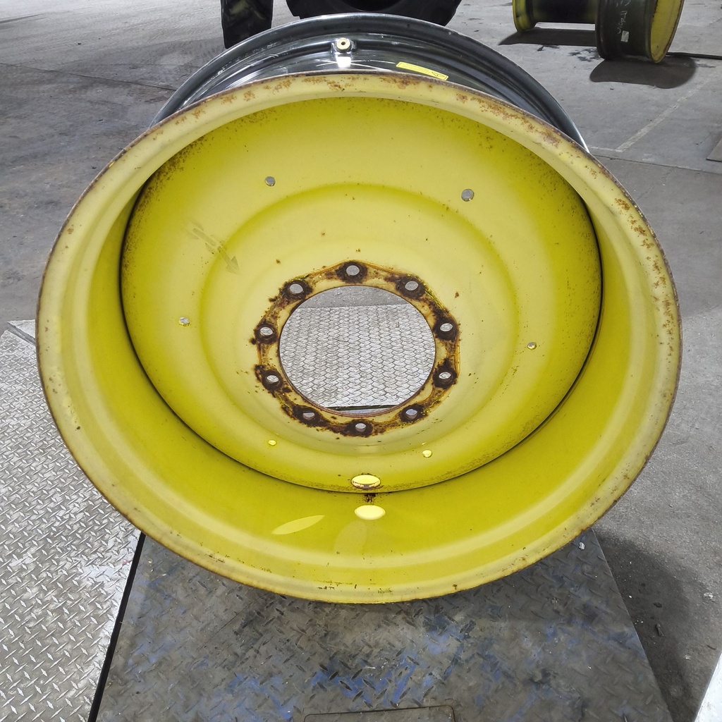 16"W x 38"D, John Deere Yellow 10-Hole Formed Plate , -3.56" Offset