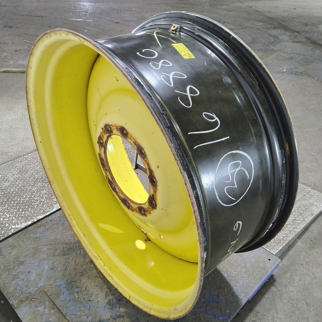 16"W x 38"D, John Deere Yellow 10-Hole Formed Plate , -3.56" Offset