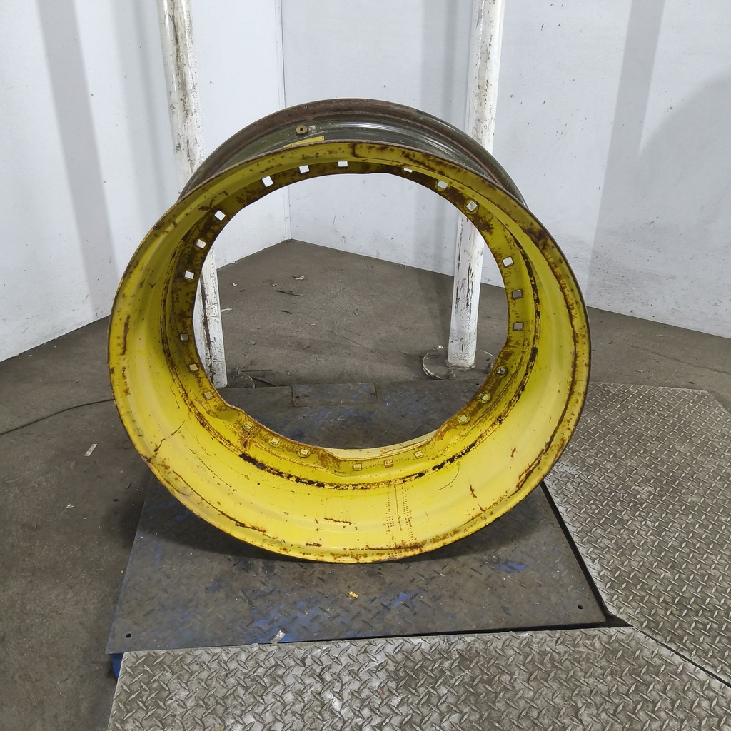 15"W x 34"D, John Deere Yellow 12-Hole Waffle Wheel (Groups of 3 bolts)
