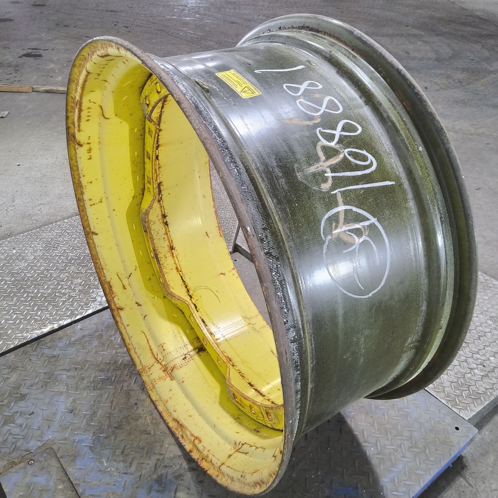 15"W x 34"D, John Deere Yellow 12-Hole Waffle Wheel (Groups of 3 bolts)