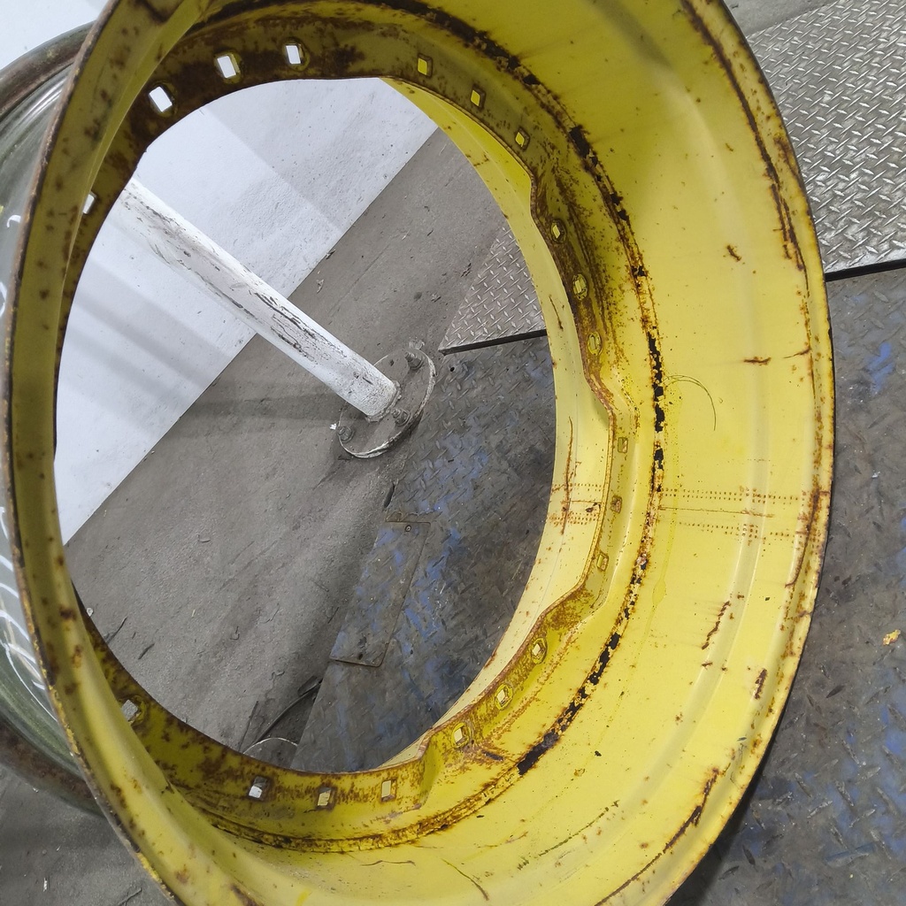 15"W x 34"D, John Deere Yellow 12-Hole Waffle Wheel (Groups of 3 bolts)
