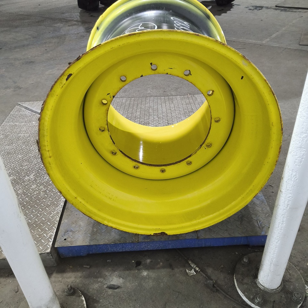 36"W x 32"D, John Deere Yellow 12-Hole Formed Plate , -9.81" Offset