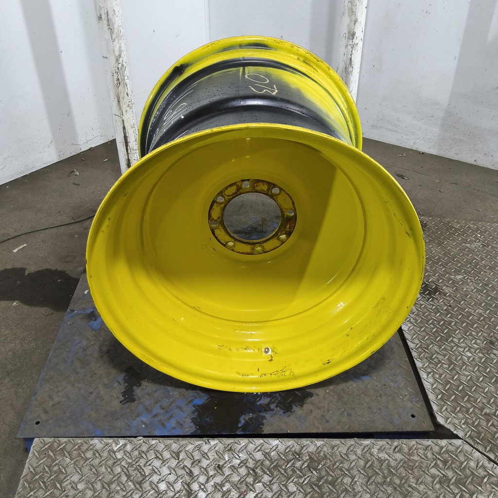 25"W x 26"D, John Deere Yellow 8-Hole Formed Plate , -2.75" Offset
