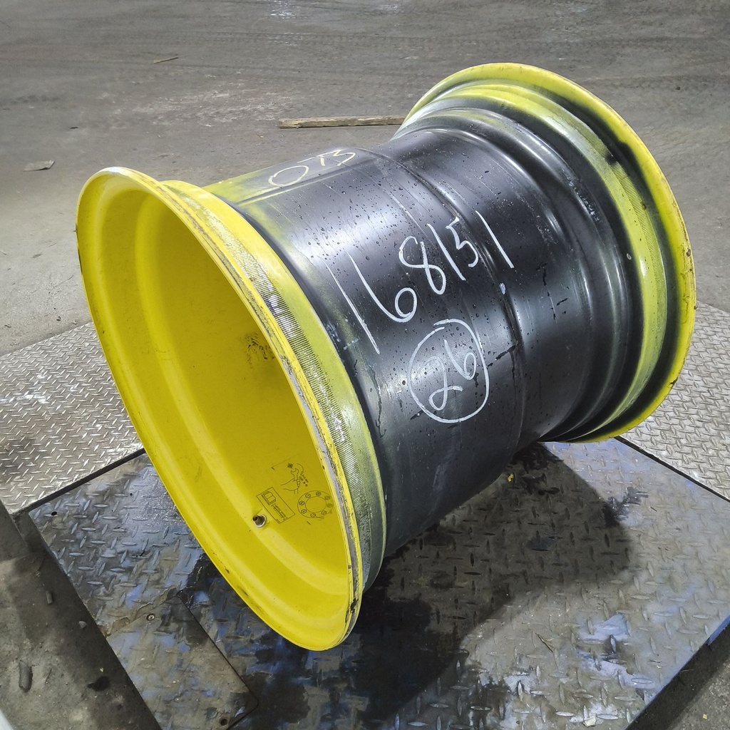 25"W x 26"D, John Deere Yellow 8-Hole Formed Plate , -2.75" Offset