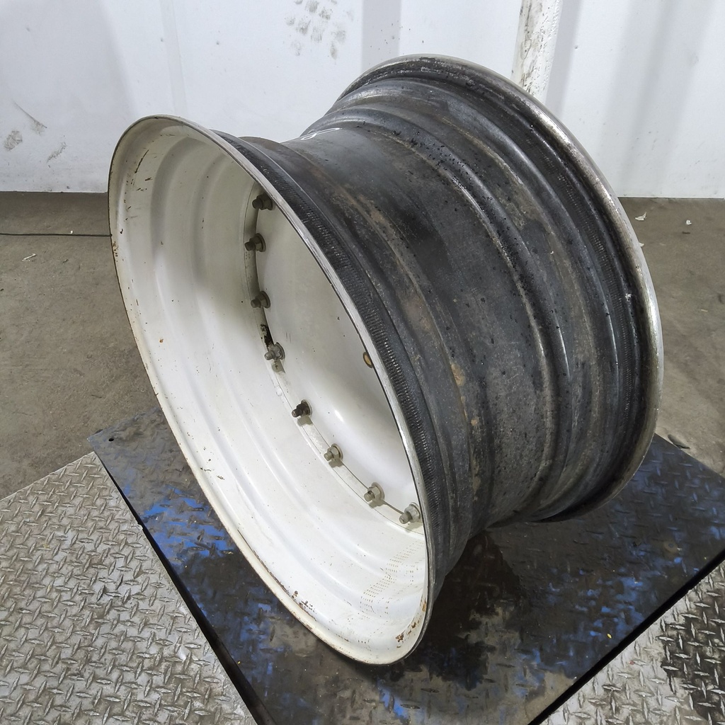 15"W x 30"D, Ford / New Holland White 8-Hole Waffle Wheel (Groups of 2 Bolts)